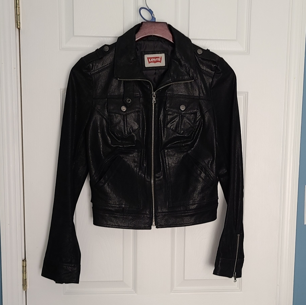 Levi’s Leather Moto Jacket Sz Small